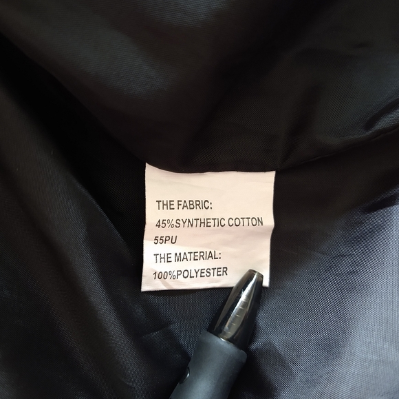 Jhichic Vegan Black Leather Moto Biker Jacket Size L Belted Zip Pockets Lined - Picture 7 of 11